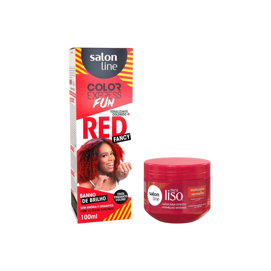 Kit Meu Liso Super vermelho + Color Express Fun Fancy Red Salon Line