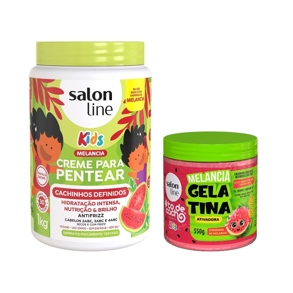 Kit Melancia com Creme para Pentear e Gelatina #todecacho Kids