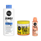 Kit Transição Capilar Shampoo + Gelatina + Óleo de Umectação Coco Salon Line