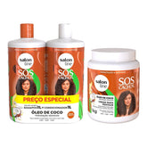 Kit SOS Cachos Coco Familia com Creme de pentear 1kg Salon Line