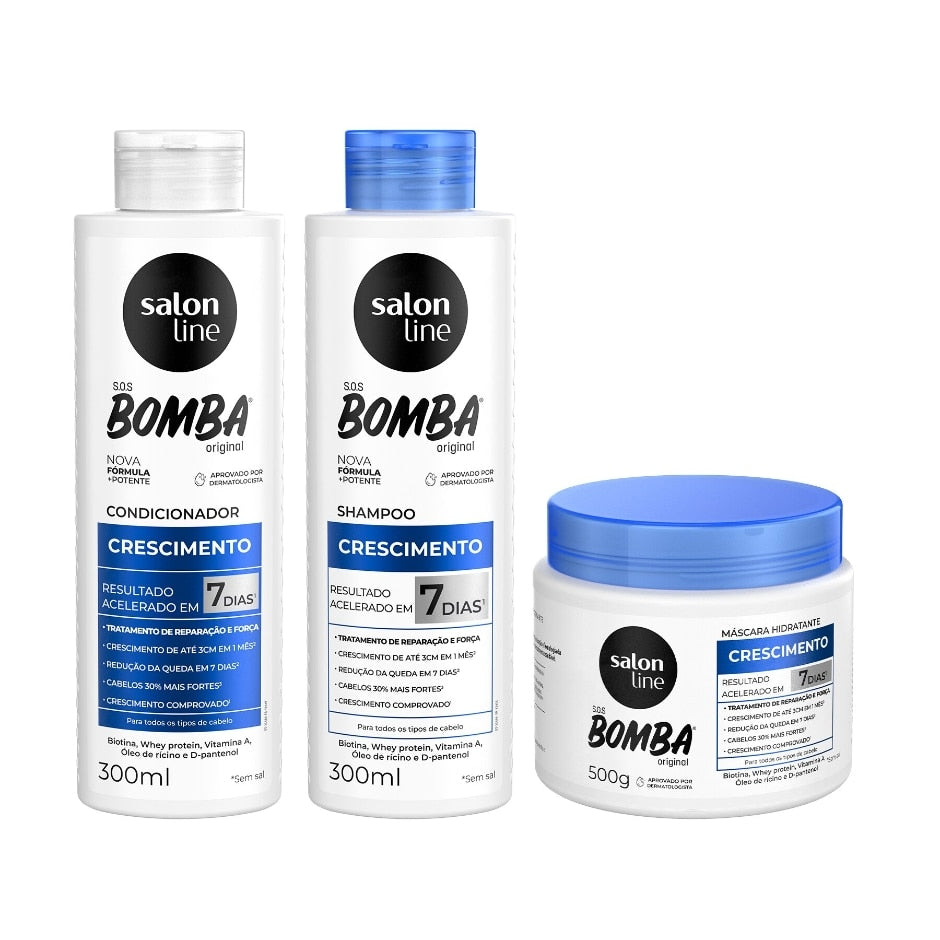 Crescimento capilar SOS Bomba 300ml + Máscara 500g Salon Line