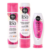 Kit com Shampoo + Condicionador + Defizantre Meu Liso Demais Salon Line