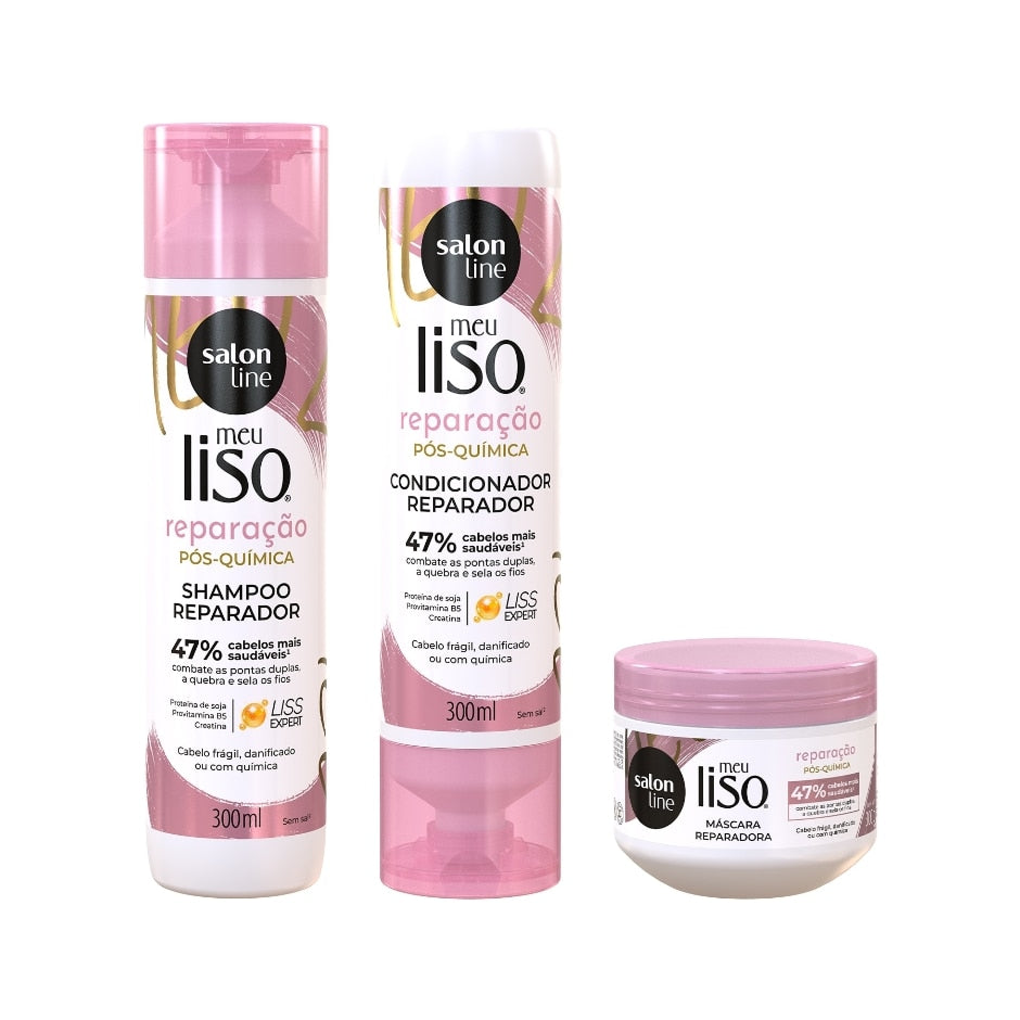 Kit Meu Liso Reparação com Máscara de hidratação Salon Line