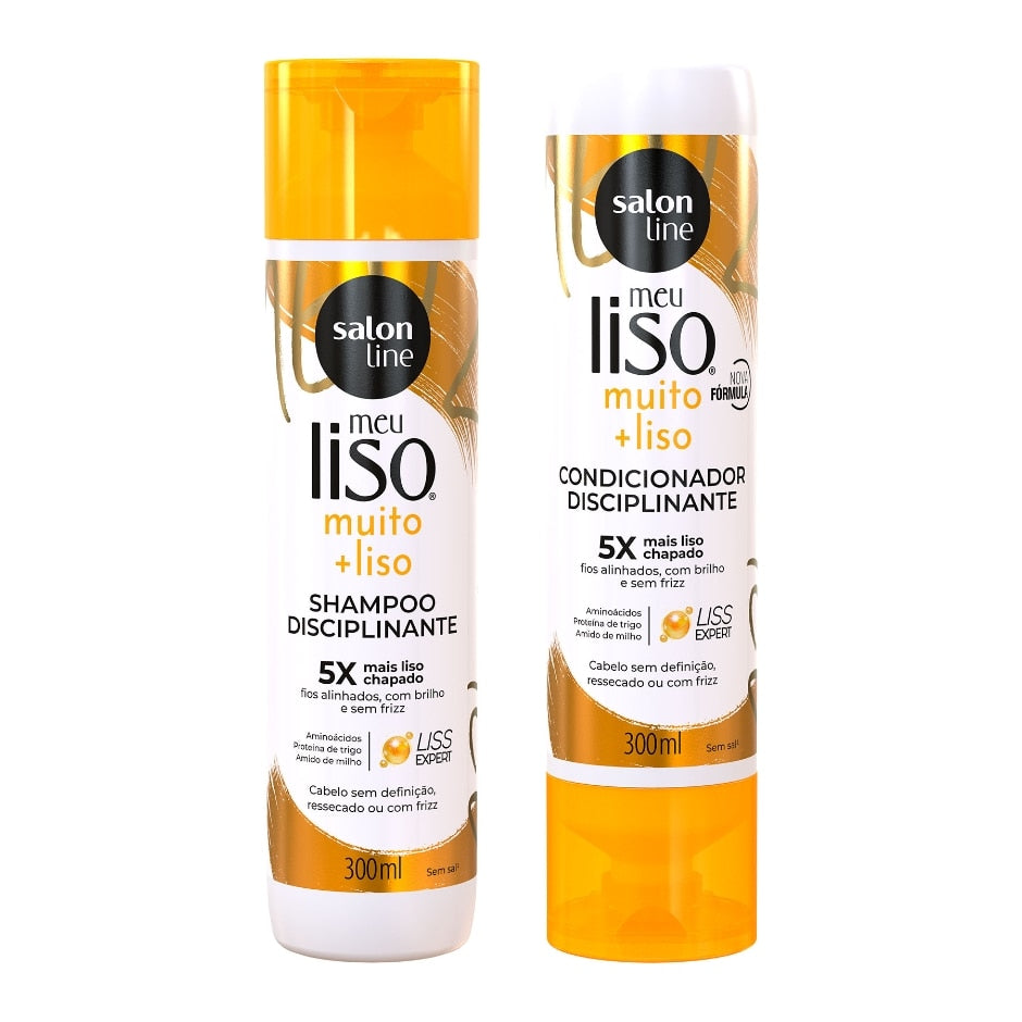 Kit Shampoo e Condicionador Meu Liso Muito+liso Salon Line