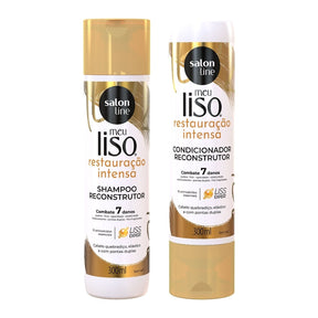 Kit Shampoo e Condicionador Restauração Intensa Meu Liso Salon Line