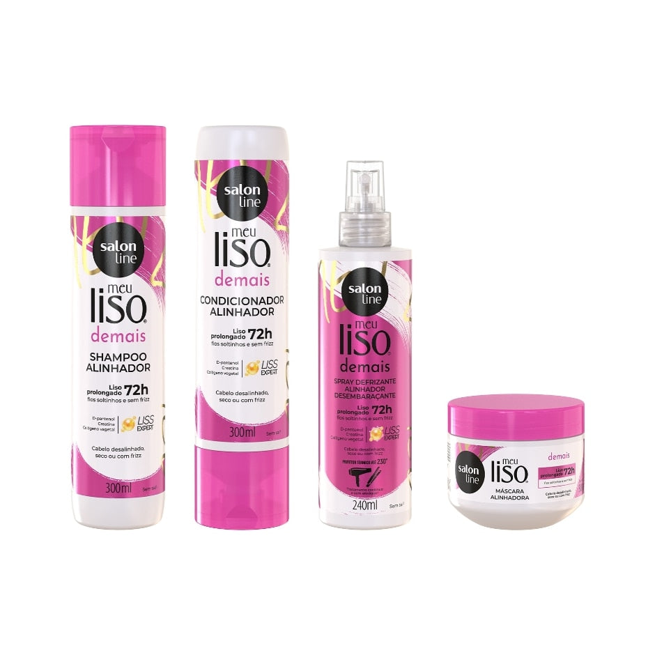 Kit Meu Liso Demais com Spray Defrizante Protetor Térmico