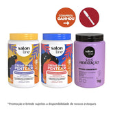 Kit com 2 Cremes Para Pentear Hidratação e Brilho Umidificado + Máscara Bio-Reconstrução Salon Line