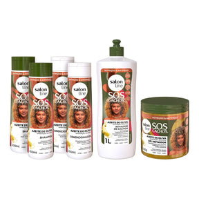 Kit Nutrição SOS Cachos Azeite de Oliva 6 produtos Salon Line