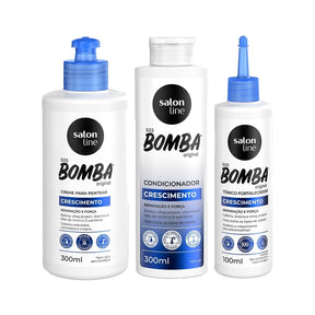 Kit com Condicionador, Tônico e Creme para Pentear SOS Bomba Salon Line