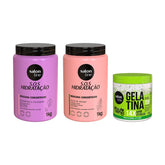 Kit com 2 Máscaras de Hidratação SOS Hidratação + Gelatina #todecacho Super Definição Salon Line