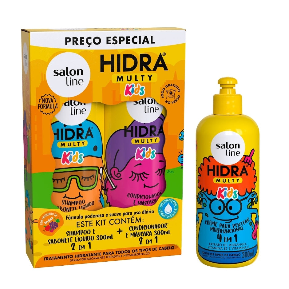 Hidra Multy Kids Shampoo + Condicionador + Creme - Salon Line