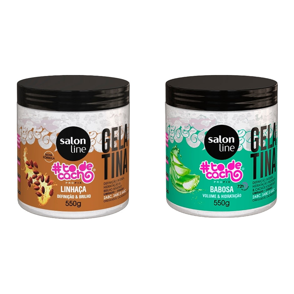 Kit Gelatina Babosa + Gelatina Linhaça #todecacho Salon Line