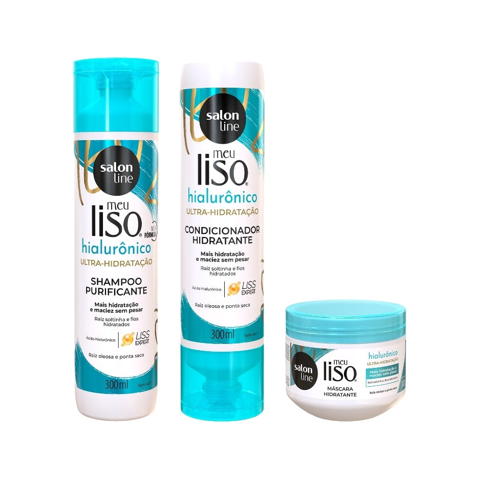 Kit Meu Liso Shampoo + Condicionador + Máscara SPA Capilar Ácido Hialurônico