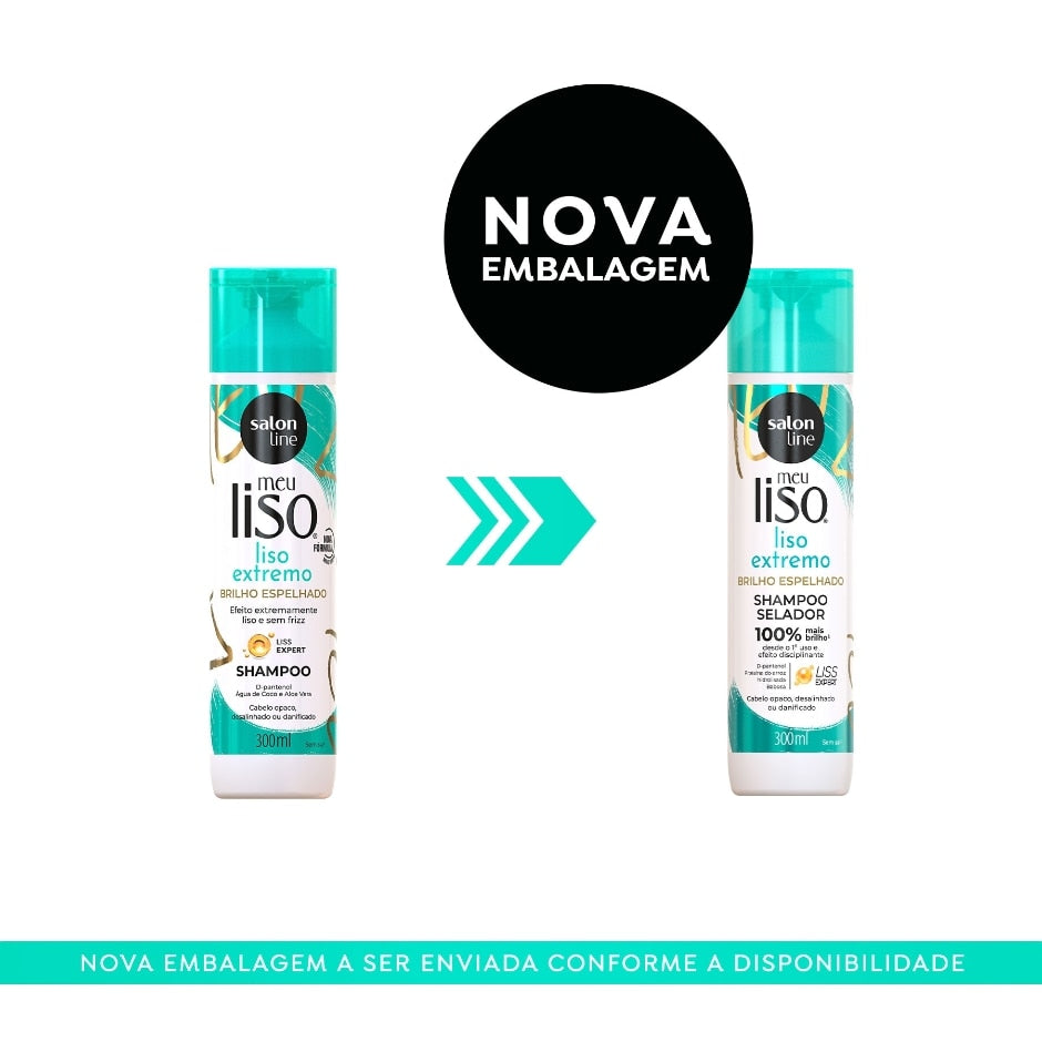 Kit 2 Shampoos 2 Condicionadores Meu Liso Extremo Salon Line