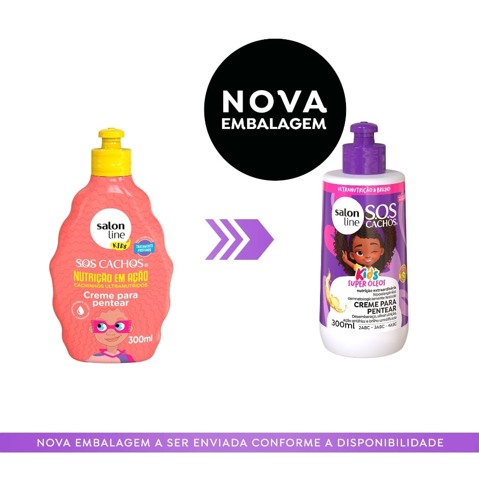 Creme Para Pentear SOS Cachos Kids Super Óleos 300ml