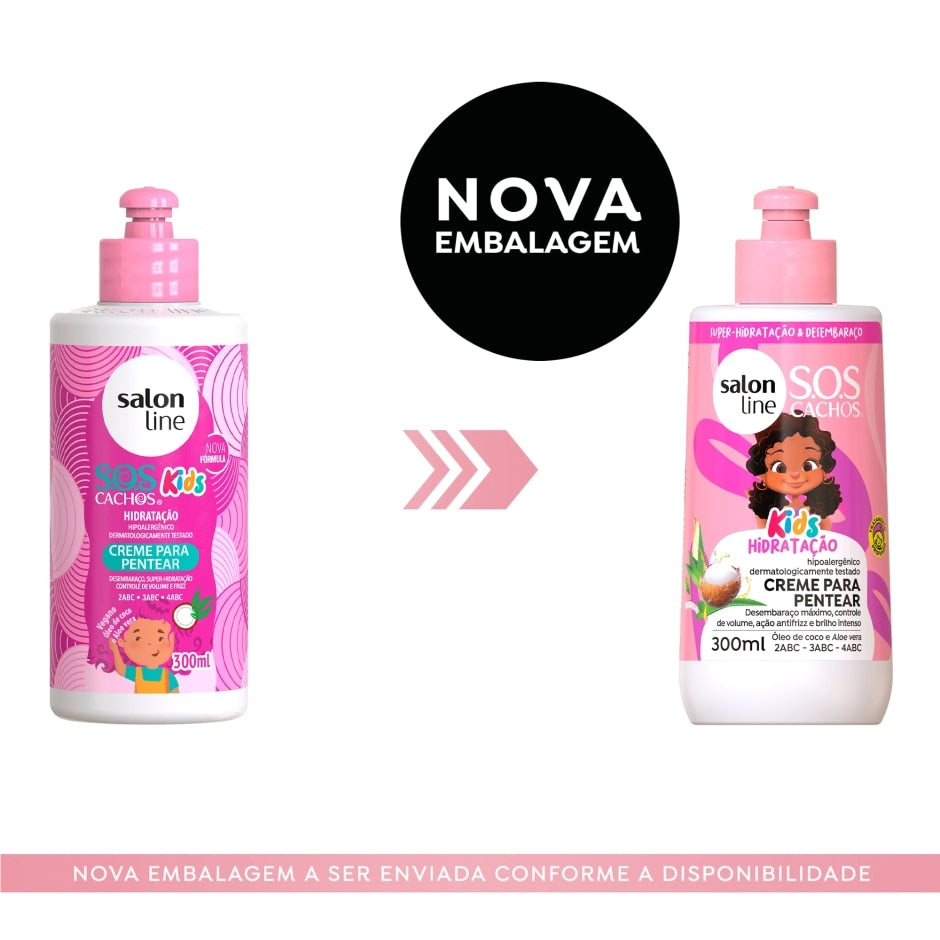 Creme para Pentear SOS Cachos Kids Hidratação Salon Line 300ml