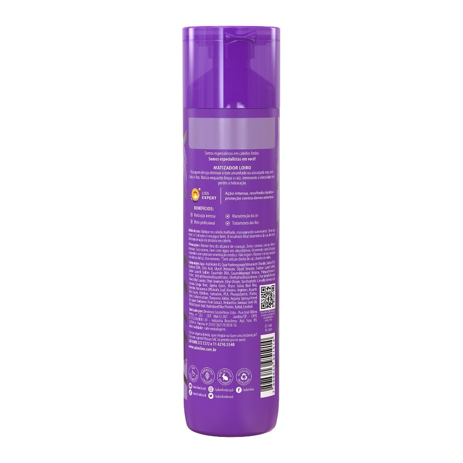 Combo Matizador Loiros Shampoo + Máscara + Condicionador Meu Liso Salon Line