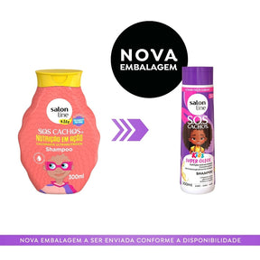 Kit Hidratação e Antinós Kids com Shampoo e Condicionador SOS Cachos + Creme para Pentear