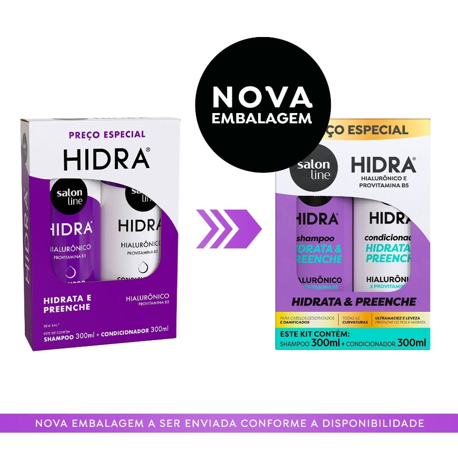 Kit Shampoo e Condicionador Hidra Hialurônico Salon Line 300ml