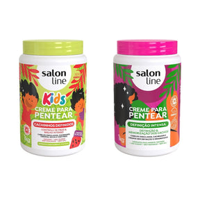 Kit Familia Creme para pentear Definição Intensa + Kids Cachinhos Definidos Salon Line