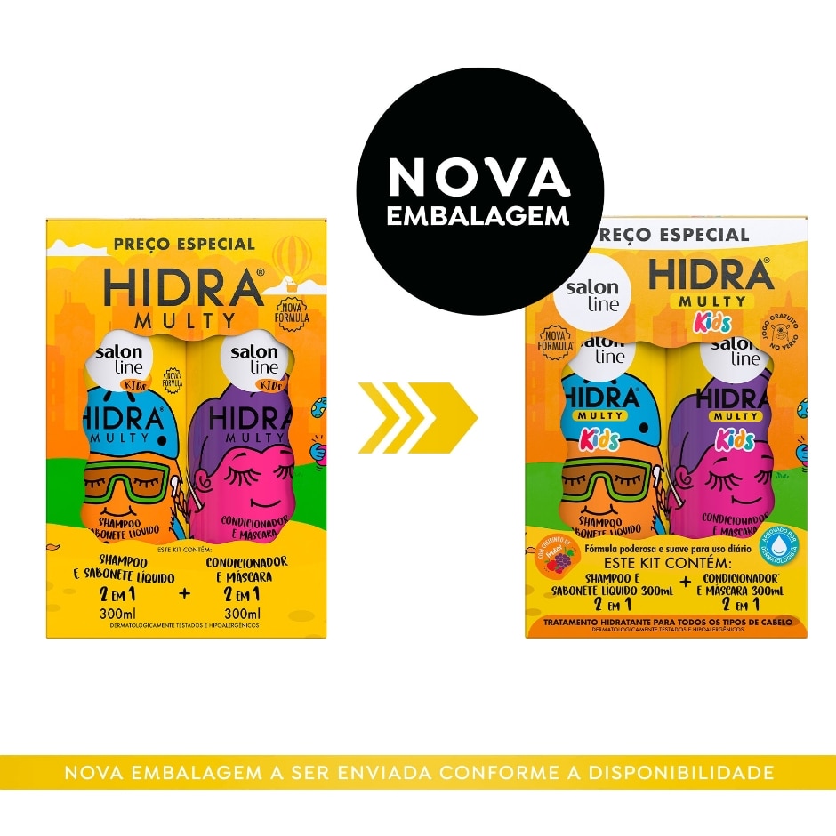 Kit Shampoo + Condicionador Hidra Multy Kids Salon Line 300ml