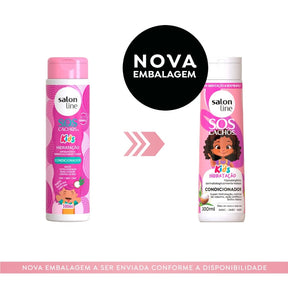 Kit com Condicionador SOS Cachos + Tônico Fortalecedor + Máscara Hidratação Turbinada Salon Line