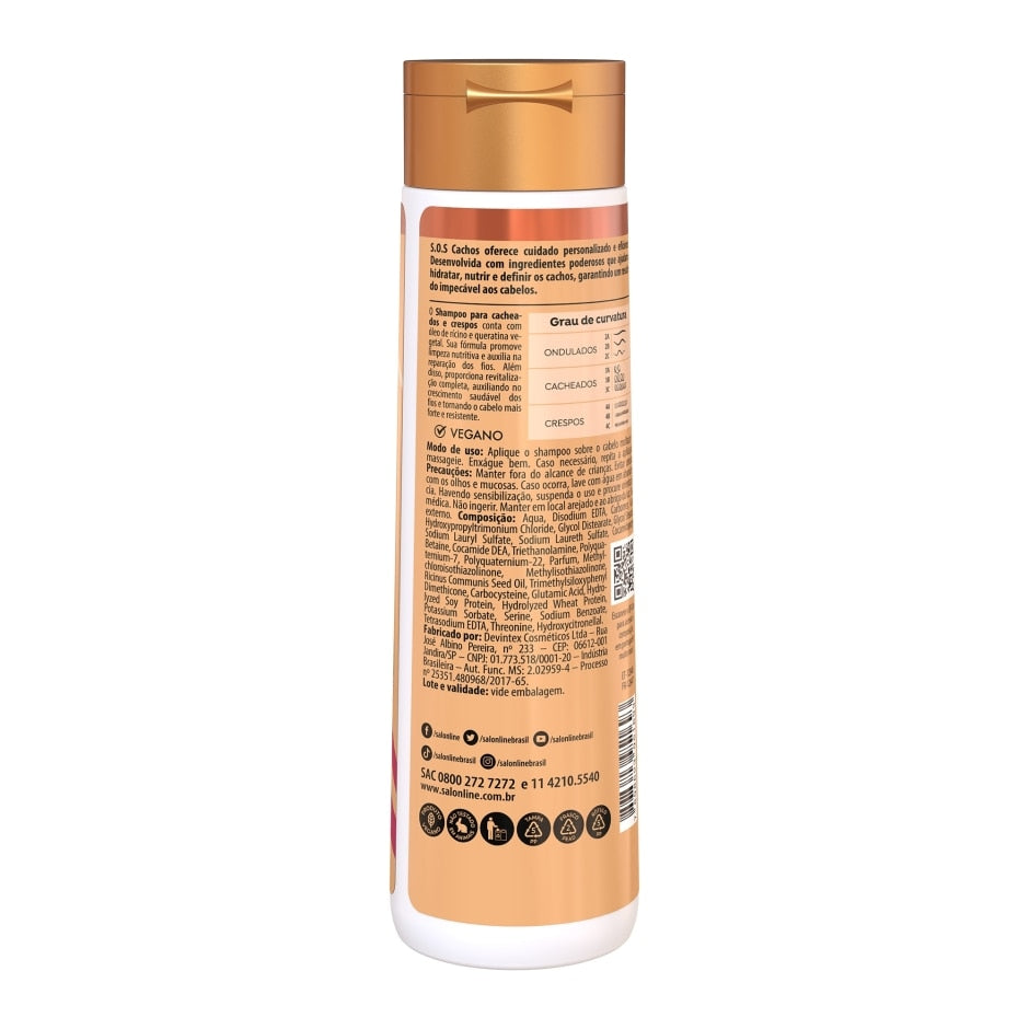 Kit Shampoo e Condicionador SOS Cachos Rícino e Queratina Salon Line