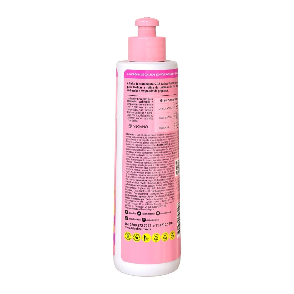 Ativador de Cachos SOS Cachos Kids Hidratação Salon Line 300ml