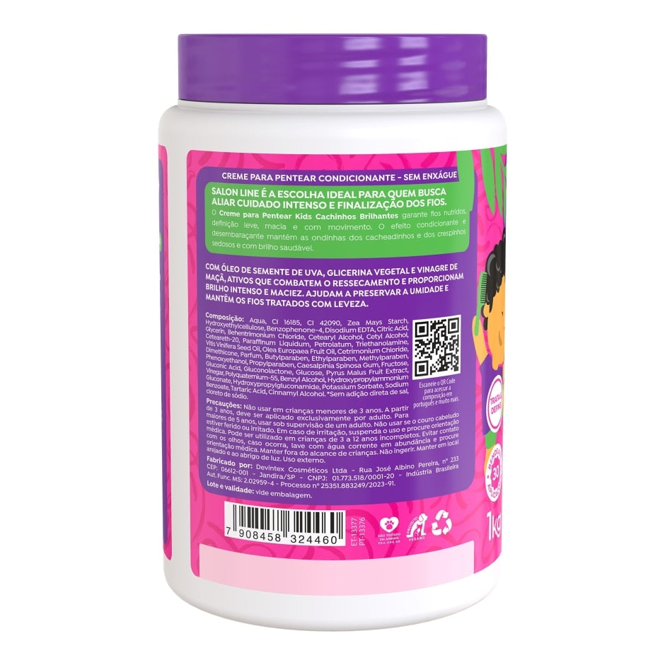 Creme para Pentear Uva Kids Cachinhos Brilhantes 1kg