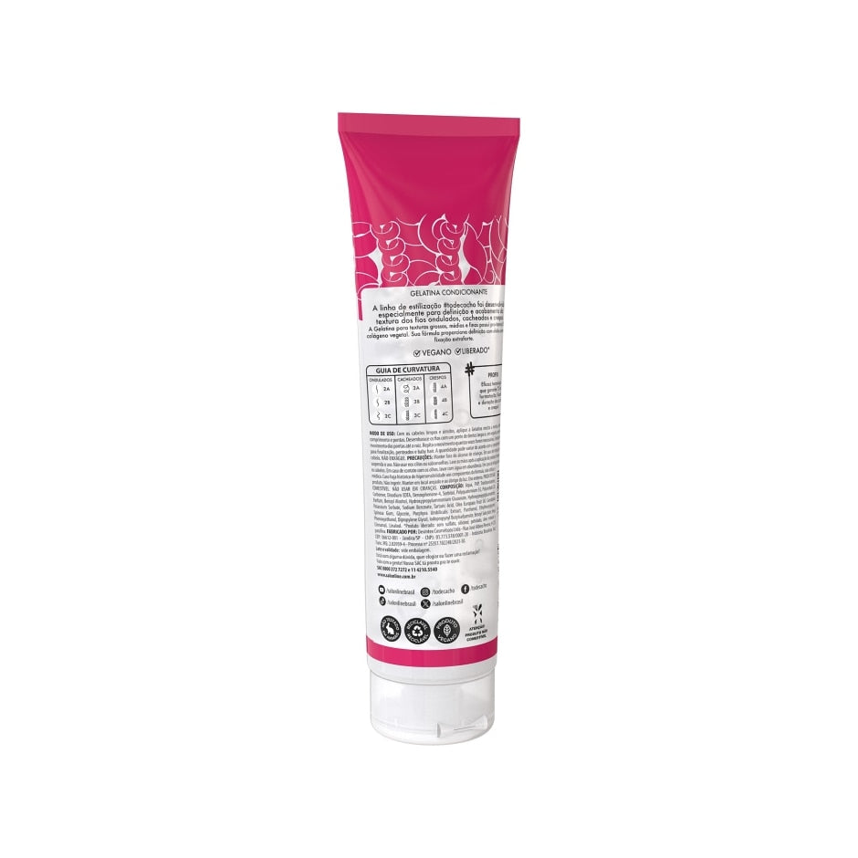 Kit com Shampoo SOS Bomba + Gelatina #todecacho + Gel SOS Cachos Salon Line