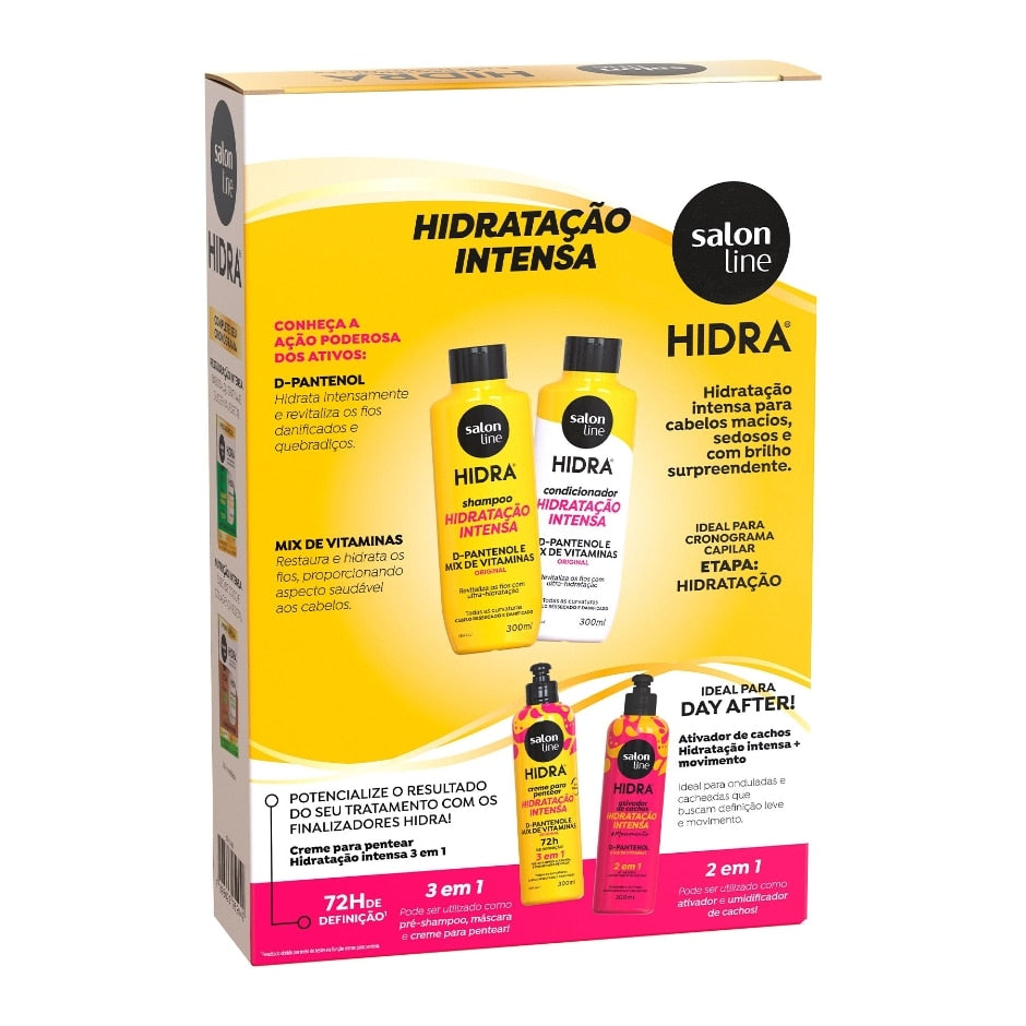 Hidratação para Cabelos Ressecados Shampoo + Condicionador + Cremáscara - Salon Line