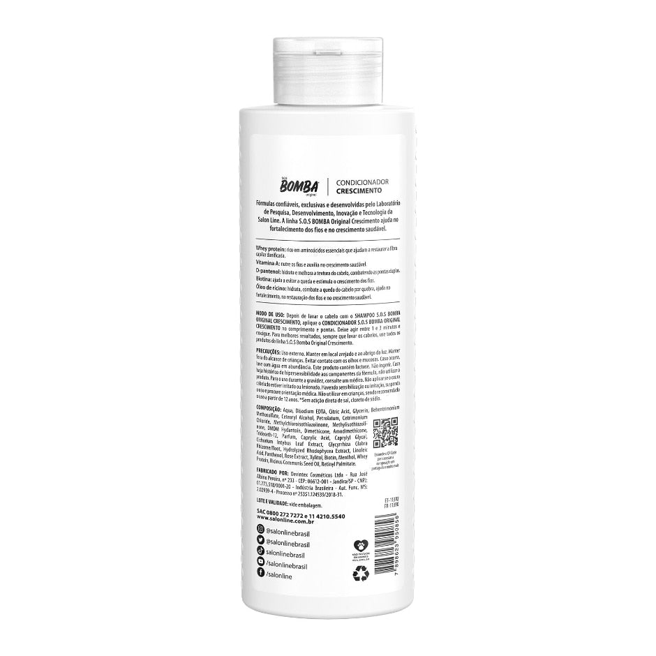 Kit Crescimento SOS Bomba Original 300ml com Ativador de Cachos Salon Line